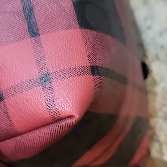Coach EUC Buffalo Plaid Print Zip Top Tote Bag Coated Canvas - Picture 9 of 12